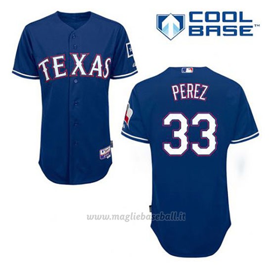 Maglia Baseball Uomo Texas Rangers Martin Perez 33 Blu Alterner Cool Base